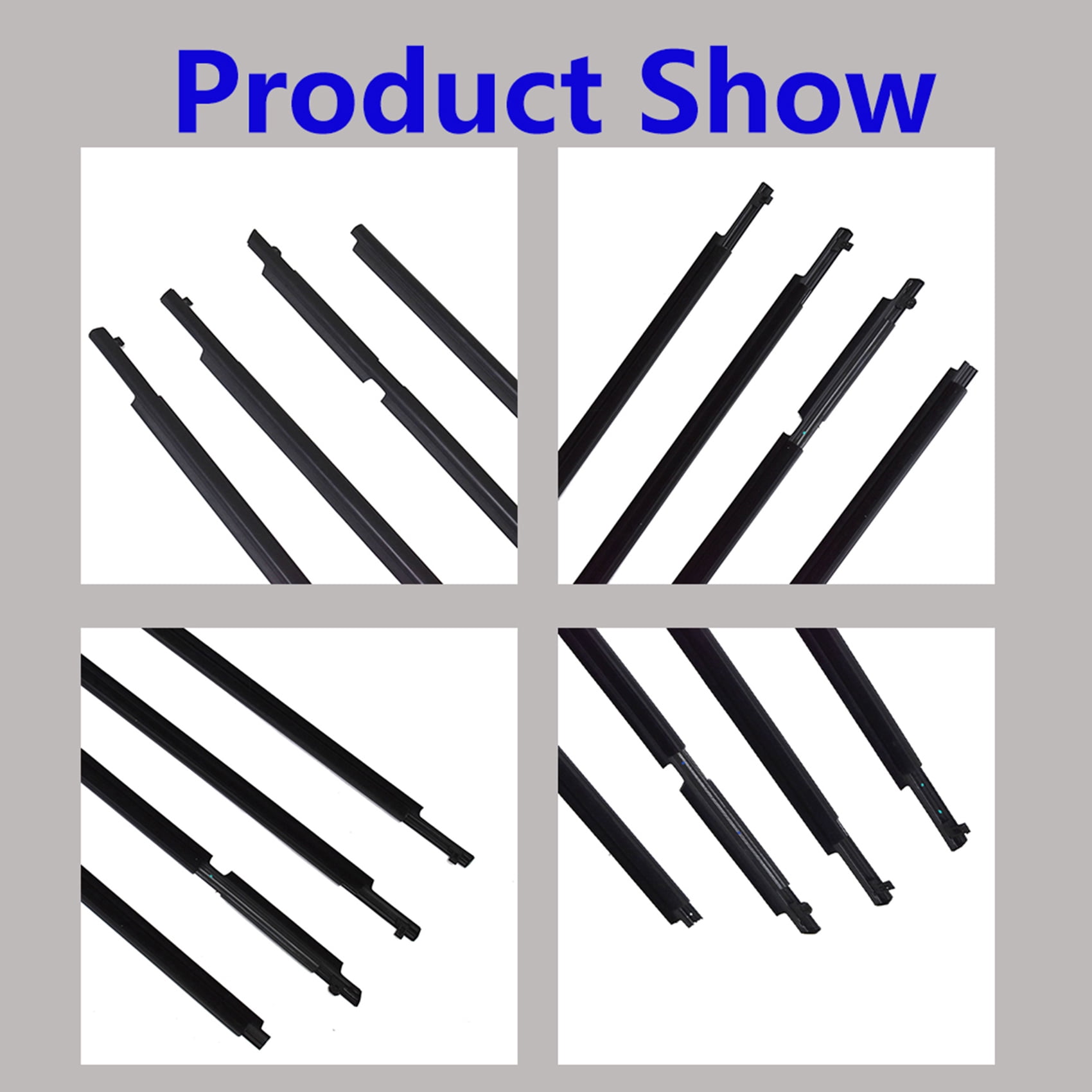 4 Pcs Door Auto Window Trim Moulding Belt Weatherstrip Fit for Toyota RAV4 2009-2012