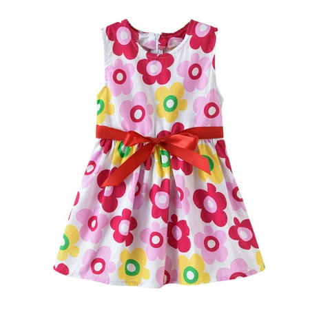 

Toddler Dress Dress Girls Sleeveless Princess Dress Bow Tie Lace Flowers Mesh Dress Tufted Dress