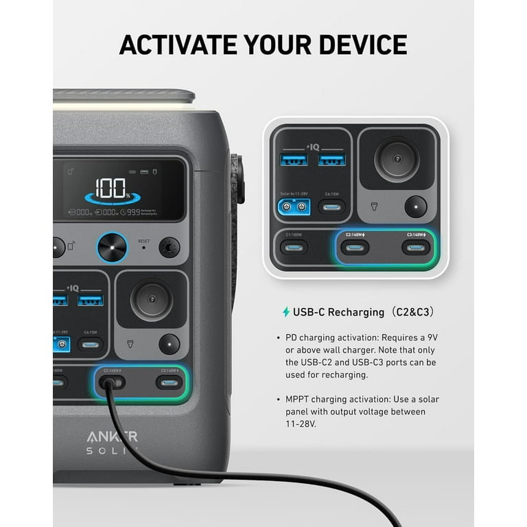 Anker SOLIX C300 DC Power Bank Station 288Wh 90000mAh 300W Solar