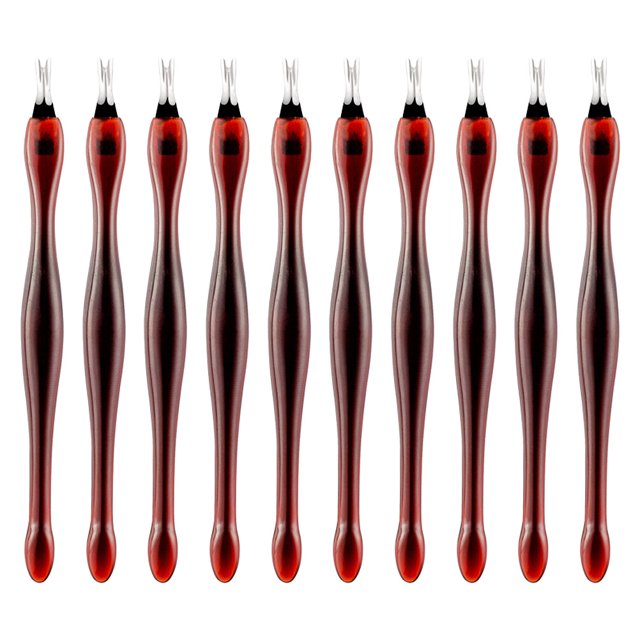 Poussoir à Cuticules en Acier Inoxydable pour Ongles avec Poignée Antidérapante 11cm Outil de Manucure Pratique Rouge