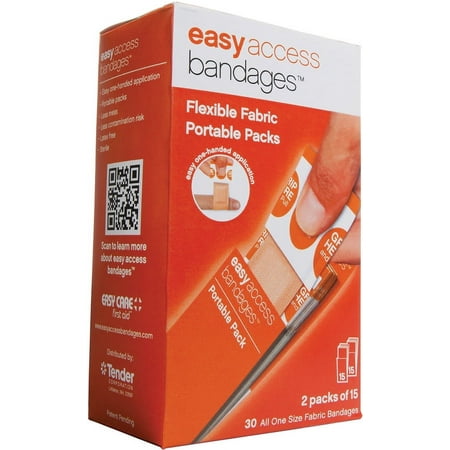 Easy Access Bandages Flexible Fabric Portable Packs Latex Free, 1 x 3 Inch 30 ea