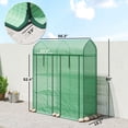 thumbnail image 3 of Outsunny 3-Tier Mini Greenhouse, Portable Small Plant Shelving Unit with UV-Resistant PE Cover & 2 Roll-Up Doors, 56.3" x 18.1" x 65" Green, for Patio, Garden & Backyard, 3 of 8