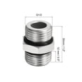 thumbnail image 2 of Unique Bargains G1/2 x G1/2 Raccords Adaptateur de Tuyau Fileté Mâle Raccord de Tuyau Hexagonal Ton Argent, 2 of 5