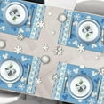 thumbnail image 6 of mubwai Winter Blue Placemats Set of 4, Snowflake Polka Dot Dining Table Place Mats, Christmas Seasonal Kitchen Decor Home Decoration 12 x 18 Inch, 6 of 6
