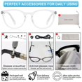 thumbnail image 7 of MARE AZZURO Reading Glasses 4.0 for Woman Trendy Round Readers 100 125 150 175 200 225 250 275 300 350 400 500 600 (Clear, 4.00) with Spring Hinge, Composite Lens, 7 of 7