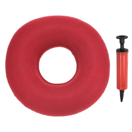 Uxcell Inflatable Seat Cushion, Portable Donut Cushion Backrest Seat Donut Pillow, Red