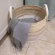 thumbnail image 5 of Cesta de almacenamiento, cesta decorativa, cesta de ropa con asa, cesta de almacenamiento, caja de almacenamiento de escritorio, beige, beige, 5 of 5