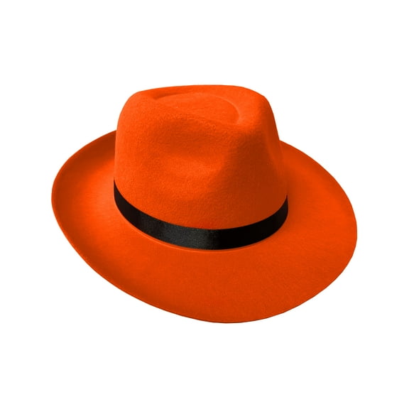 Adult's Orange 20s Gangster Fedora Hat Costume Accessory