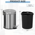 thumbnail image 2 of CL.HPAHKL Mini Bathroom Trash Can with Lid, Stainless Steel 1.6 Gallon Garbage Can with Removable Inner Basket, Portable Pedal Trash Bin Waste Basket for Bathroom, Office, Kitchen, 2 of 7