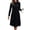 Black, variant on Long Sleeve Fall Winter Dresses for Women V Neck Button Down A Line Swing Casual Knit Sweater Dress Gray XL