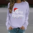 thumbnail image 2 of Enjoytime Crew Neck Sweatshirts Women Cute Printed Long Sleeve Pullover Tops Xmas Holiday Casual Fashion Clothing Purple XL, 2 of 5