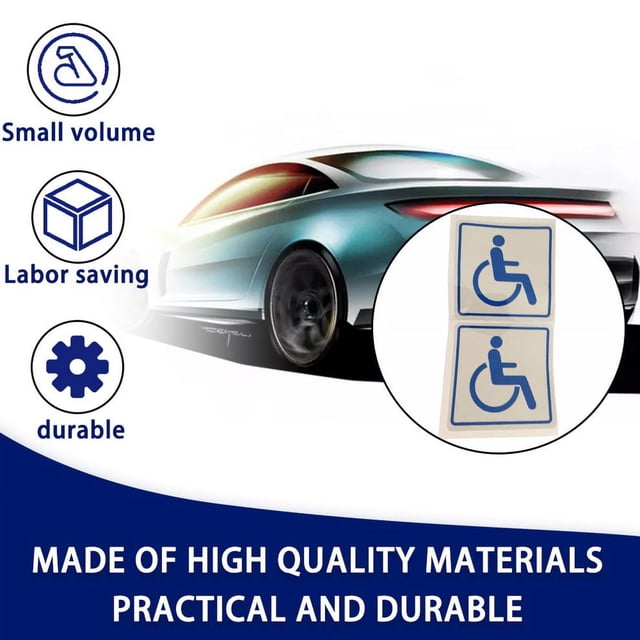 2 Packs Disabled Car Window Stickers-Self Adhesive Vinyl-Disability Handicapped Aids