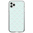 thumbnail image 1 of DistinctInk Clear Shockproof Hybrid Case for iPhone 12 / 12 PRO (6.1" Screen) - TPU Bumper, Acrylic Back, Tempered Glass Screen Protector - Teal & Pink Rose Pattern, 1 of 2