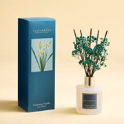 COCORRÍNA Cashmere Vanilla Reed Diffuser Set, 6.7 fl oz Glass Bottle with Dried Flower, Long Lasting Fragrance for Home Bedroom Bathroom Office Decor, Gift