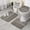 Geometric Diamond Striped, variant on Turquoise Geometric Quatrefoil Pattern Bathroom Rugs Sets 3 Piece,Toilet Cover Set,Absorbent Non Slip Bathroom Mats Sets with U-Shaped Contour Rug Toilet Rug Set