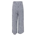 thumbnail image 5 of DHFJKG Summer Pants Women Wide Leg Sweatpants Classic Striped Drawstring Lightweight Breathable Beach Pants Comfortable Trousers, 5 of 5