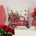 thumbnail image 5 of Valentine''s Day Hello Love Decorative Throw Pillow Covers 18 x 18 Set of 4, Red Truck Rose Flower Cushion Case Decor, I Love You More Anniversary Wedding Holiday Home Decoration for Sofa Couch, 5 of 5