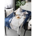 thumbnail image 6 of Marble Navy Blue Table Cloth, Abstract Gold White Brick Stone Motif Waterproof Tablecloth for Rectangle Tables, Reusable Washable Fabric Table Cover for Restaurant Kitchen Dining Tables 54"x108", 6 of 6