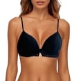 thumbnail image 1 of Brasieres de Mujer Tela de Mantequilla Sujetador con Tirantes Finos de Encaje con Copa Triangular Pequeña Francesa Fina con Botones Delanteros y Traseros para Mujer sin Aro de Acero Extra Grande, 1 of 3