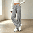 thumbnail image 2 of NEBWOAK Tween Girls Wide Leg Pants High Rise Elastic Waist Comfy Lounge Palazzo Gray,Size 9-10T, 2 of 9