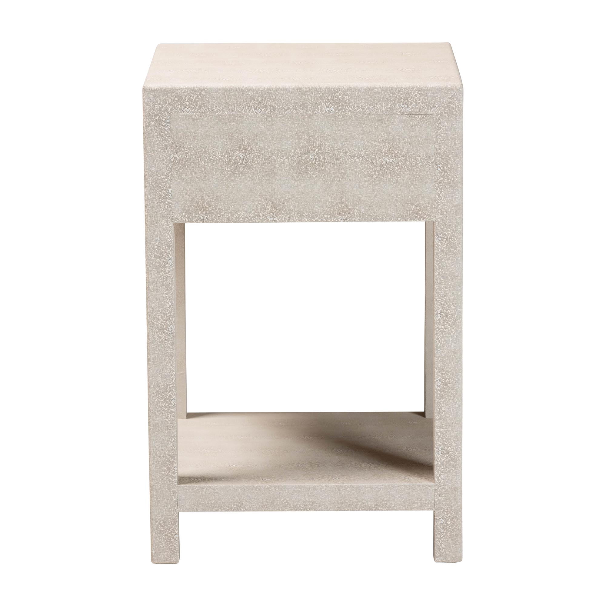 Baxton Studio Dansby Modern End Table, 1-Drawer, Beige