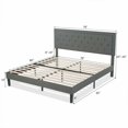 thumbnail image 3 of King Size Platform Bed Frame W/ Button Tufted Headboard, Dark Grey, 3 of 3