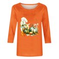 thumbnail image 5 of QIPOPIQ Hauts pour Femmes Manches 3/4 Col Rond Blouses Décontractées Amples en Solde, 5 of 5