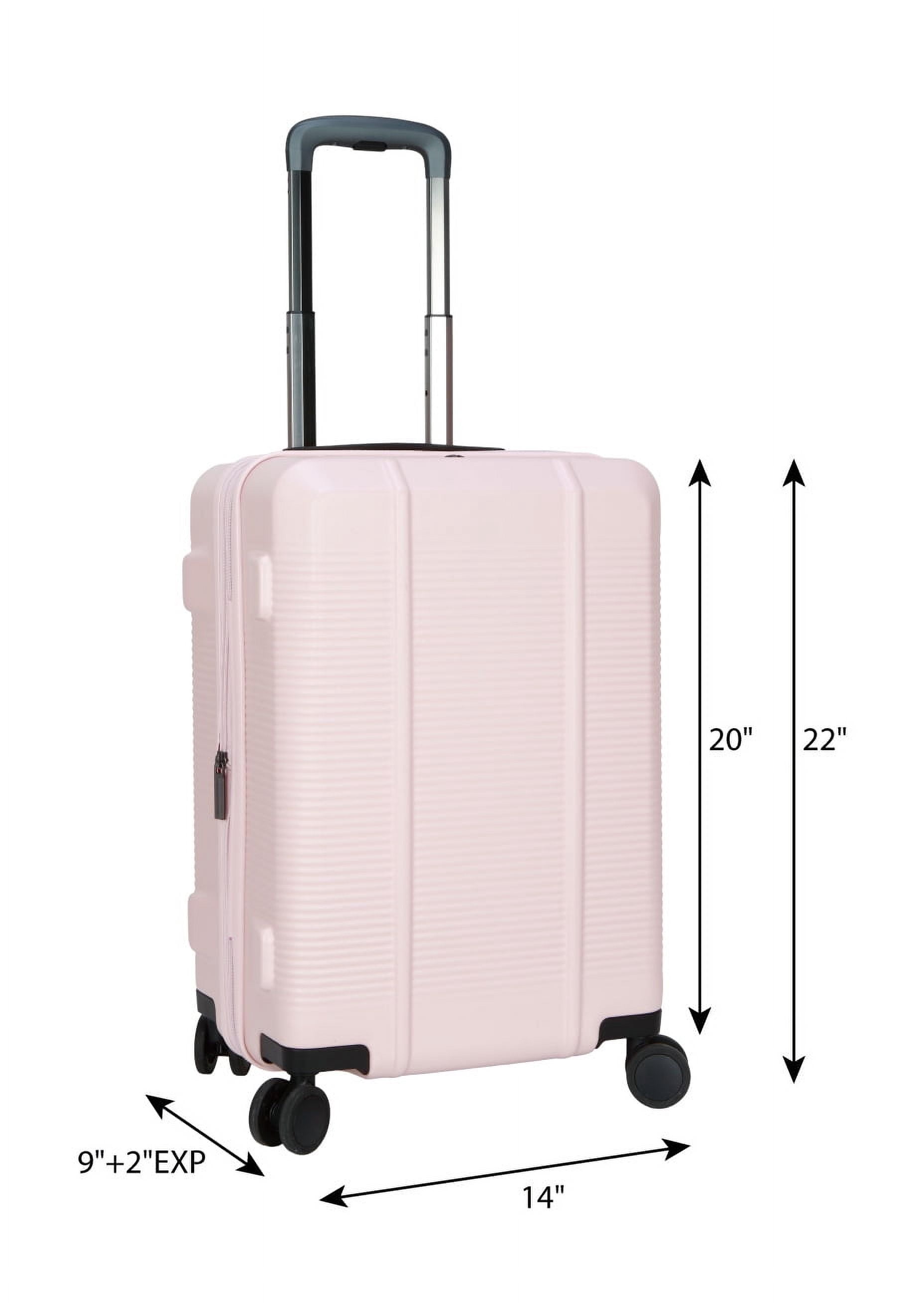 btL 20-inch Carry-On Expandable Hardside Upright Luggage With 360-Spinner Wheels and Divider Pockets, Rose Smoke