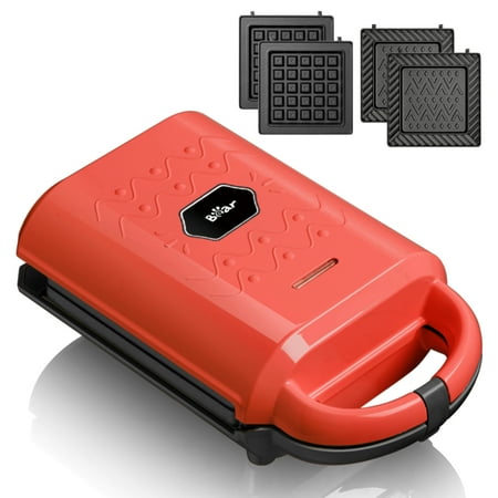 Bear Mini Waffle Maker, 2-in-1 Sandwich Maker with Removable Plates