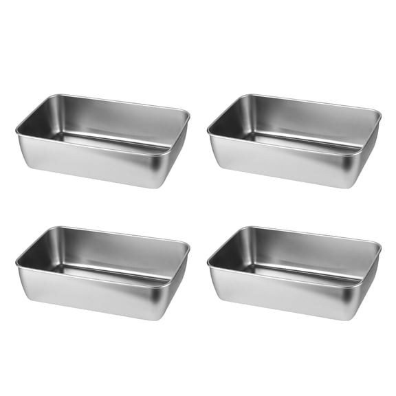 Shoreew 1/2/3/4Pcs Bread Loaf Pan for Baking Stainless Steel Rectangular Meatloaf Baking Pan Loaf Tin Pan for Homemade Banana Bread