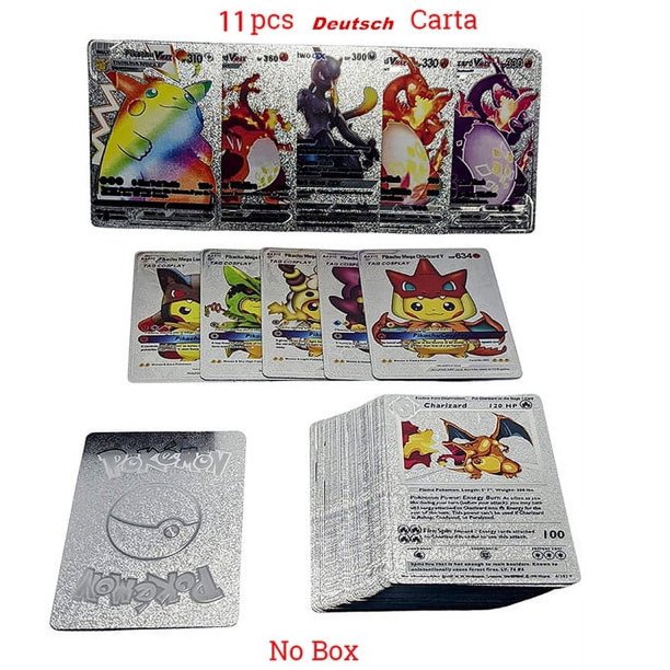 Random 11pcs Cards Metal Gold Vmax GX Energy Card Charizard Rare Collection Battle Trainer Card Child Toys Gifts