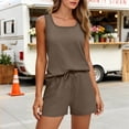 thumbnail image 5 of Posijego Womens 2 Piece Outfits Sports Sets Summer Sleeveless Tank Tops Matching Shorts Set Womens Athletic Lounge Set, 5 of 7