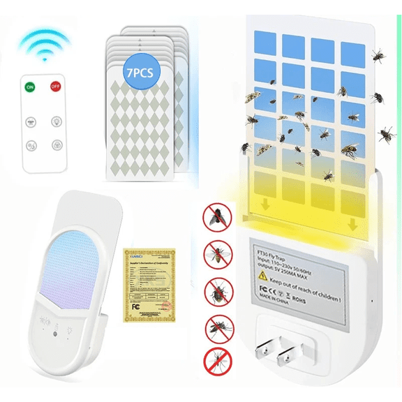 Fly Trap Indoor, Gnat Traps for House Indoor, Fruit Fly Trap, Gnat Killer Indoor, Plug in Bug Catcher, Indoor Fly Trap, Insect Traps Indoor, Fly Traps Indoor for Safer Home, Fruit Fly Killer