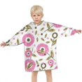 thumbnail image 3 of Pioneer Flower Floral Print Pattern Blanket Hoodies for Kids 6-13YR Oversize Wearable Blanket Hoodies for Boys Girls Teens, 3 of 7
