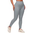 thumbnail image 4 of YUEHUA Women's High Waist Ribbed Textured Yoga Leggings, Tummy Control Butt Lifting Compression Pants, Stretchy Workout Tights for Gym & Jogging, 4 of 9