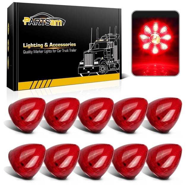 Luces LED con señalización lateral Partsam, 2 pulgadas, redondas, rojas