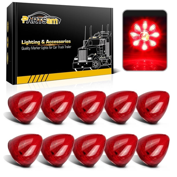 Luces LED con señalización lateral Partsam, 2 pulgadas, redondas, rojas