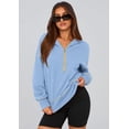 thumbnail image 2 of Sudadera PRETTYGARDEN 2025 Otoño Media Cremallera Crop Hoodie Azul Cielo S, 2 of 8
