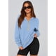 thumbnail image 2 of Sudadera PRETTYGARDEN 2025 Otoño Media Cremallera Crop Hoodie Azul Cielo S, 2 of 8