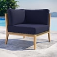 thumbnail image 3 of Modway Clearwater Teak Wood and Fabric Outdoor Corner Chair in Gray/Navy, 3 of 8