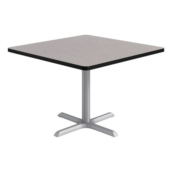 KFI Studios 42in Square Dining Table - Gray Top - Silver Base