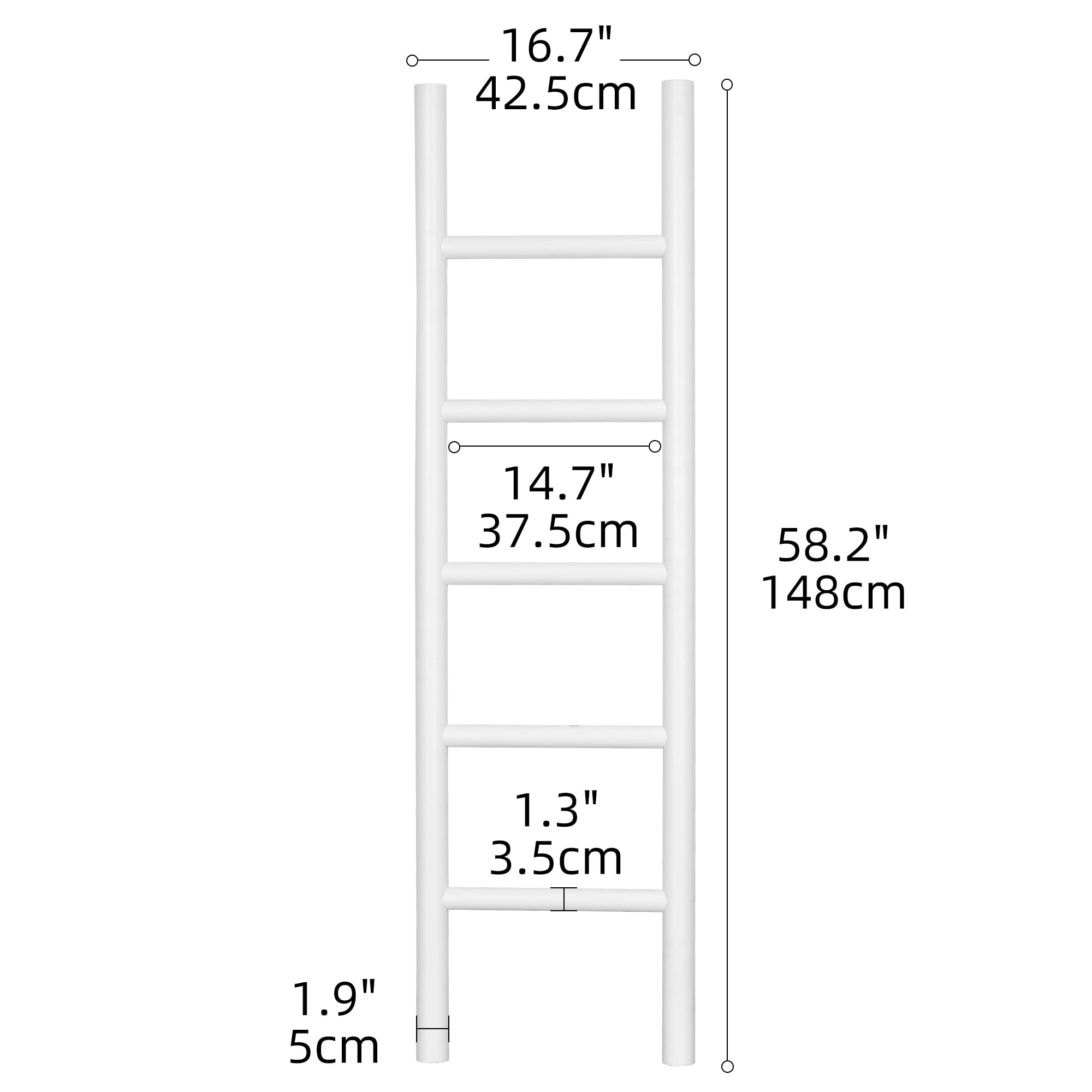 Free Shipping Dextrus 5 ft Blanket Ladder Wall Leaning Farmhouse Quilt Stand Blanket Holder White Walmart