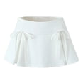thumbnail image 4 of Balletcore Mini Skirt with Bow Low Rise Boxy Pleated Short Skirt Miniskirt Summer Y2K 90s Cute Outfit, 4 of 10