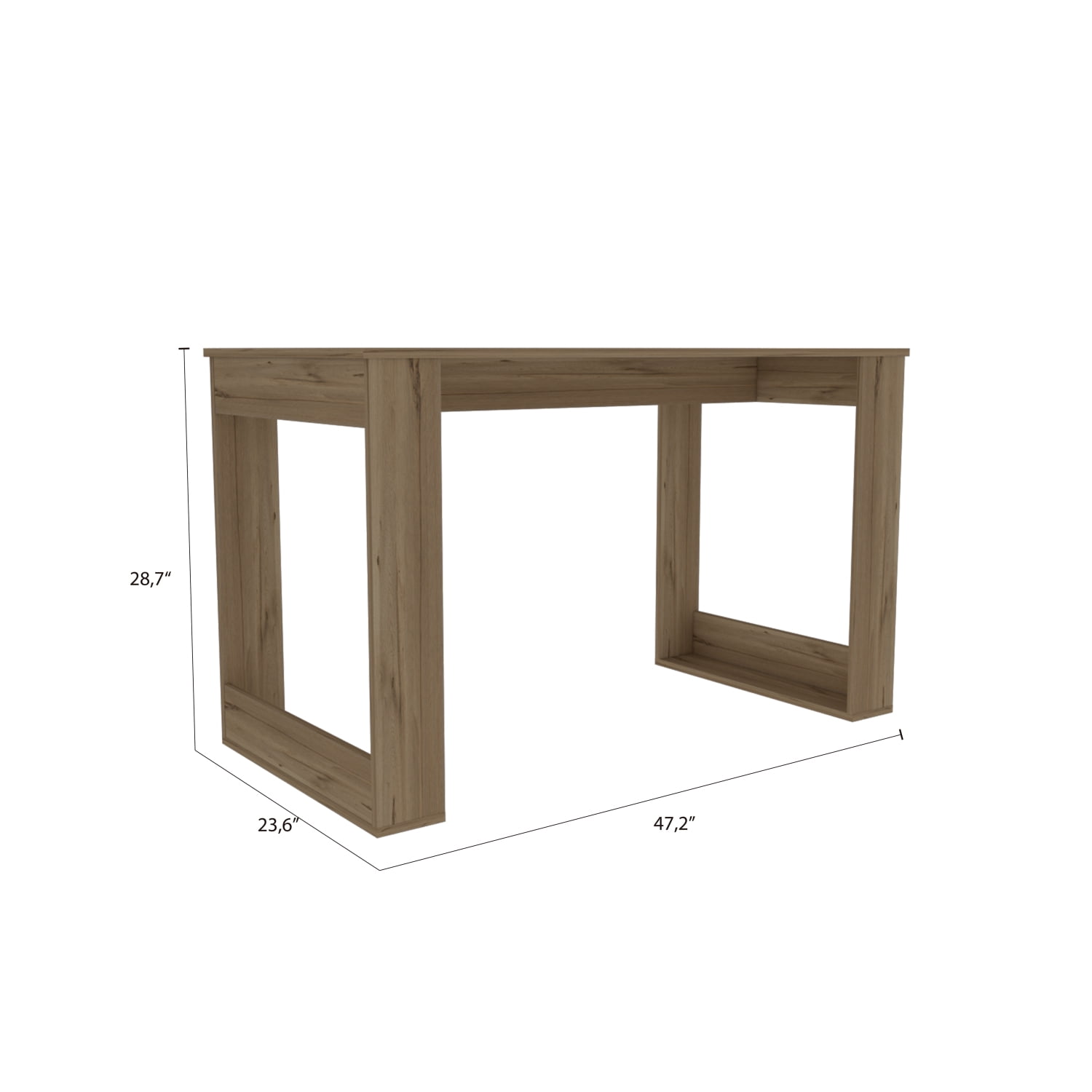 Writing Desk with Ample Workstation and Sturdy Legs, Light Oak