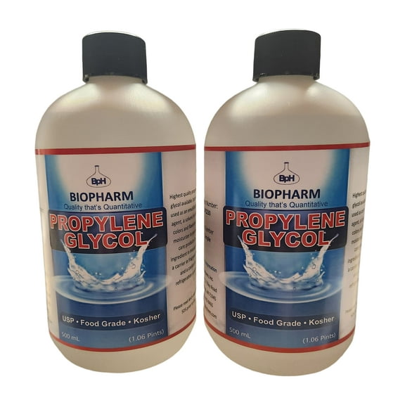 Propylene Glycol USP, Kosher, Food Grade, Twin Pack: 500 mL (16.9 fl oz, 1.06 Pint) Each