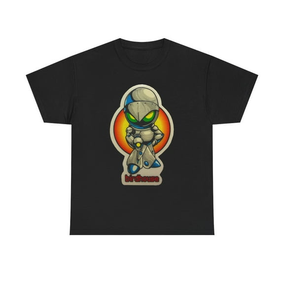 Birdhouse Robot Skateboarding Vintage Retro 90s Skate T Shirt Design - Black / M