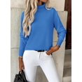 thumbnail image 3 of Zeagoo Women' Turtleneck Sweater Long Sleeve Spilt Hem Casual Knit Pullover Chunky Fall Winter Jumper Top, 3 of 6
