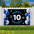 thumbnail image 4 of Colorful Balloons Birthday Banner Decorative Stars Cake Design Party Backdrop Happy 10th Birthday for Kids Celebration Indoor Decoration Photo Shoot, 4 of 7
