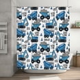thumbnail image 5 of Rateoe Blue Excavator Shower Curtain - Fancy Bathroom Shower Curtain Sets - Waterproof Shower Curtain with Hooks with 12 Plastic Hooks 72x72 Inches, 5 of 5