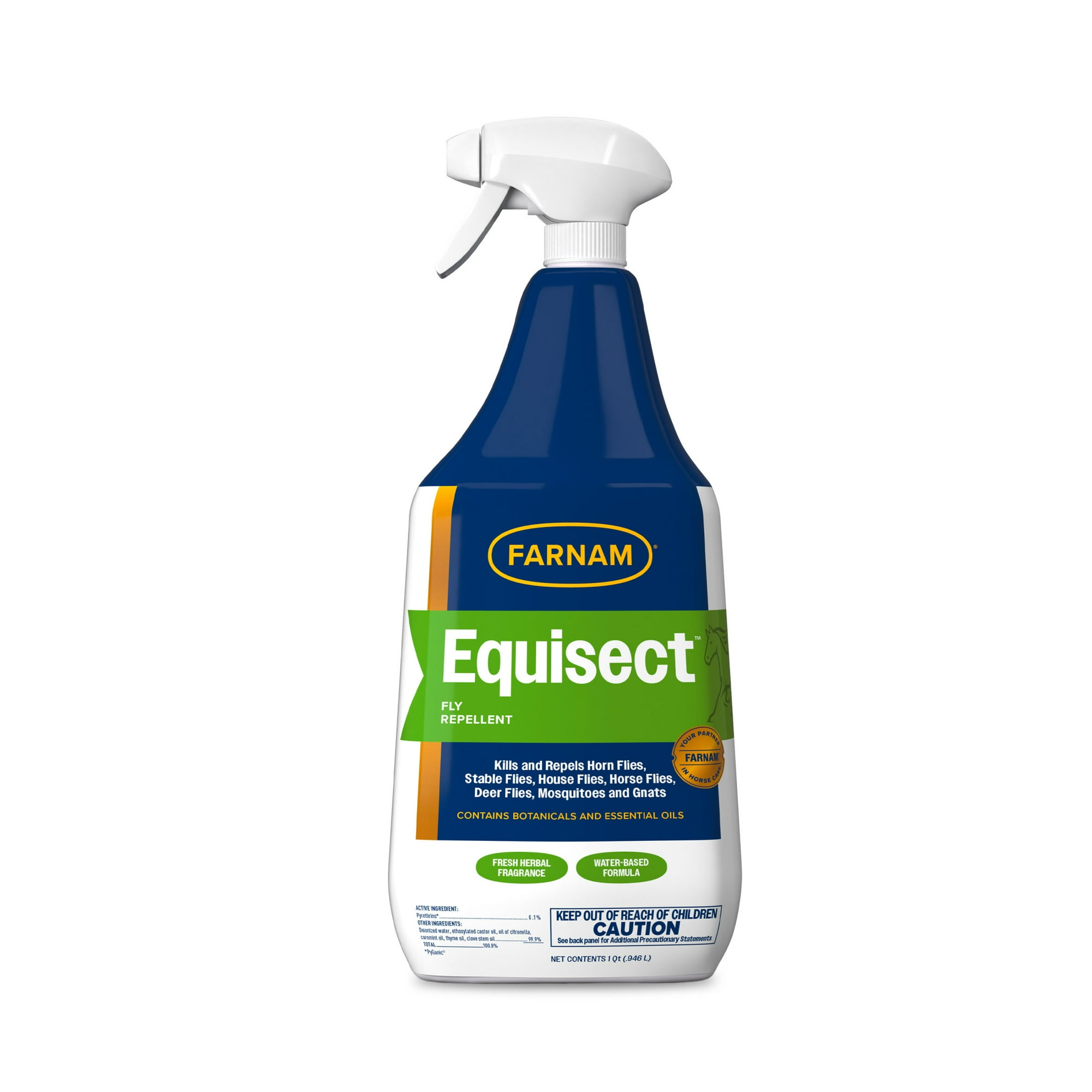 Farnam Equisect Water-based Botanical Fly Repellent for Horses 32 Fluid Ounces